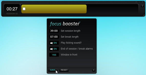 Configuración del focus Booster