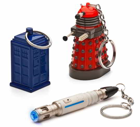 Llaveros del doctor Who, Dalek, Tardis, y destornillador Sonónico.