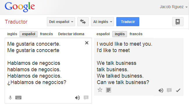 Cuidado con la puntuación a la hora de traducir con google translate.